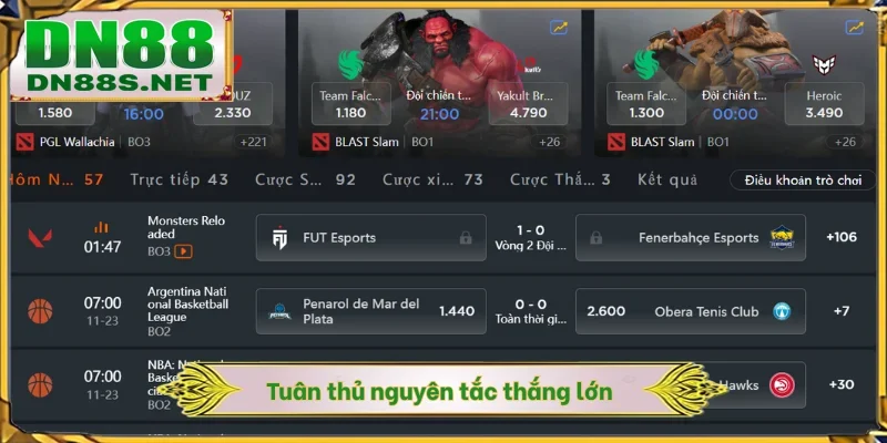 Cập nhật thông tin tỷ lệ kèo cược