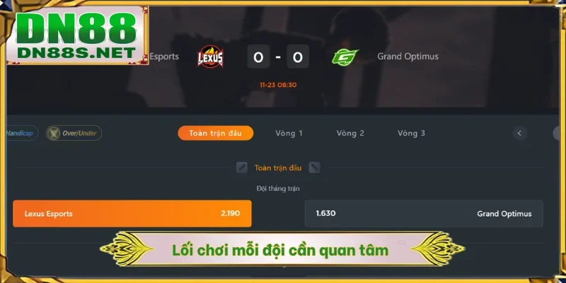 Lối chơi mỗi đội cần quan tâm