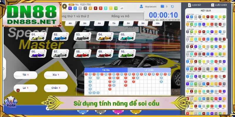 Sử dụng tính năng để soi cầu