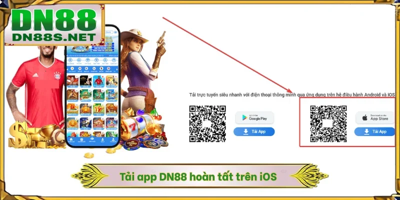Tải app DN88 hoàn tất trên iOS